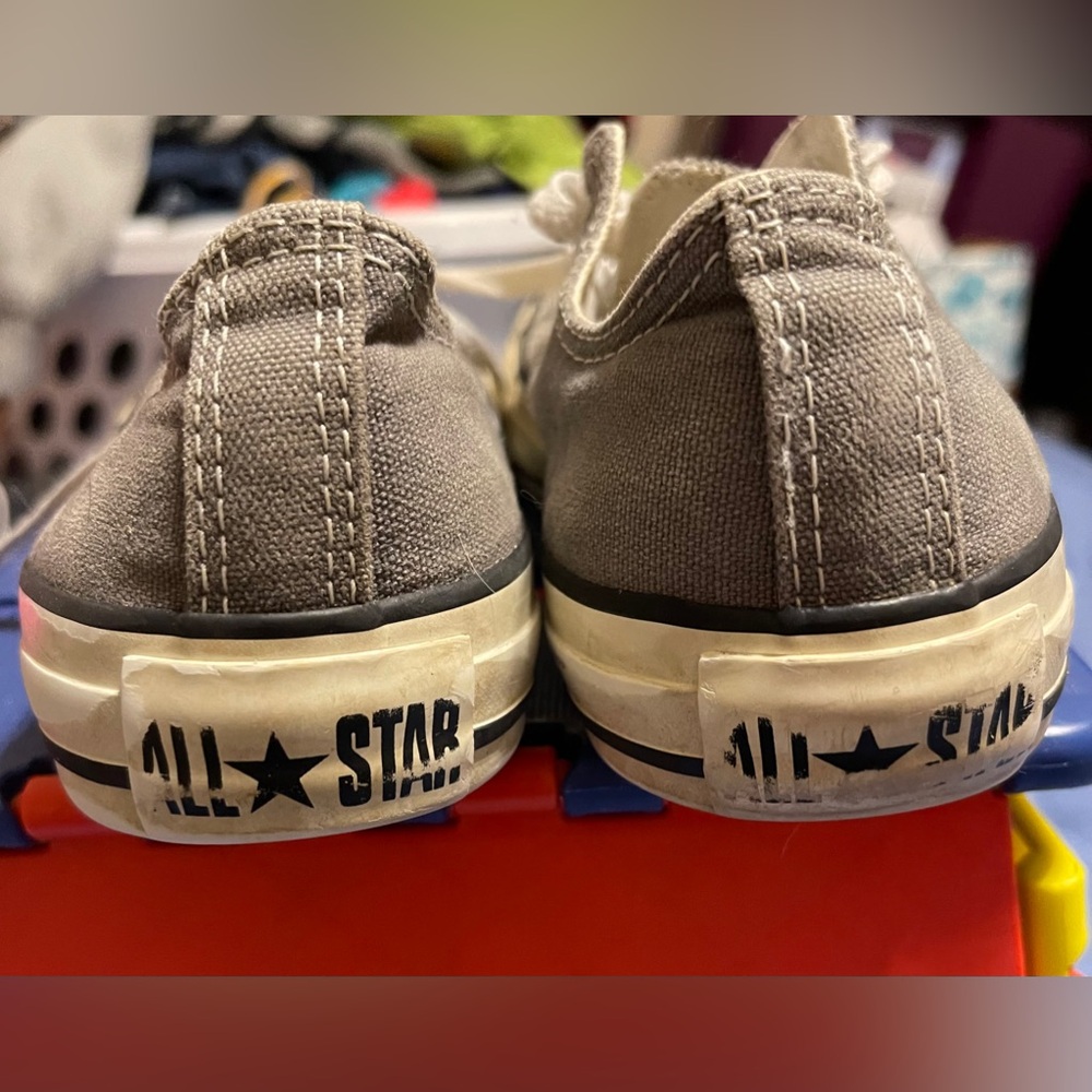 Gray White Converse ALL  Chuck Taylor Low Top Sz 3 - Picture 7 of 12